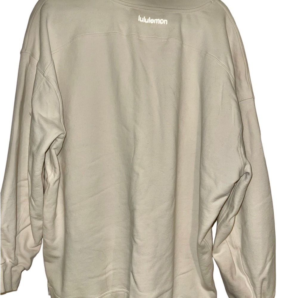 Lululemon Perfectly Oversized Crewneck Cream Sweatshirt w/reflective Logo